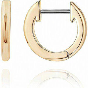 Women Sterling‎ Silver Cuff Huggie Stud Gold Plated Earrings
